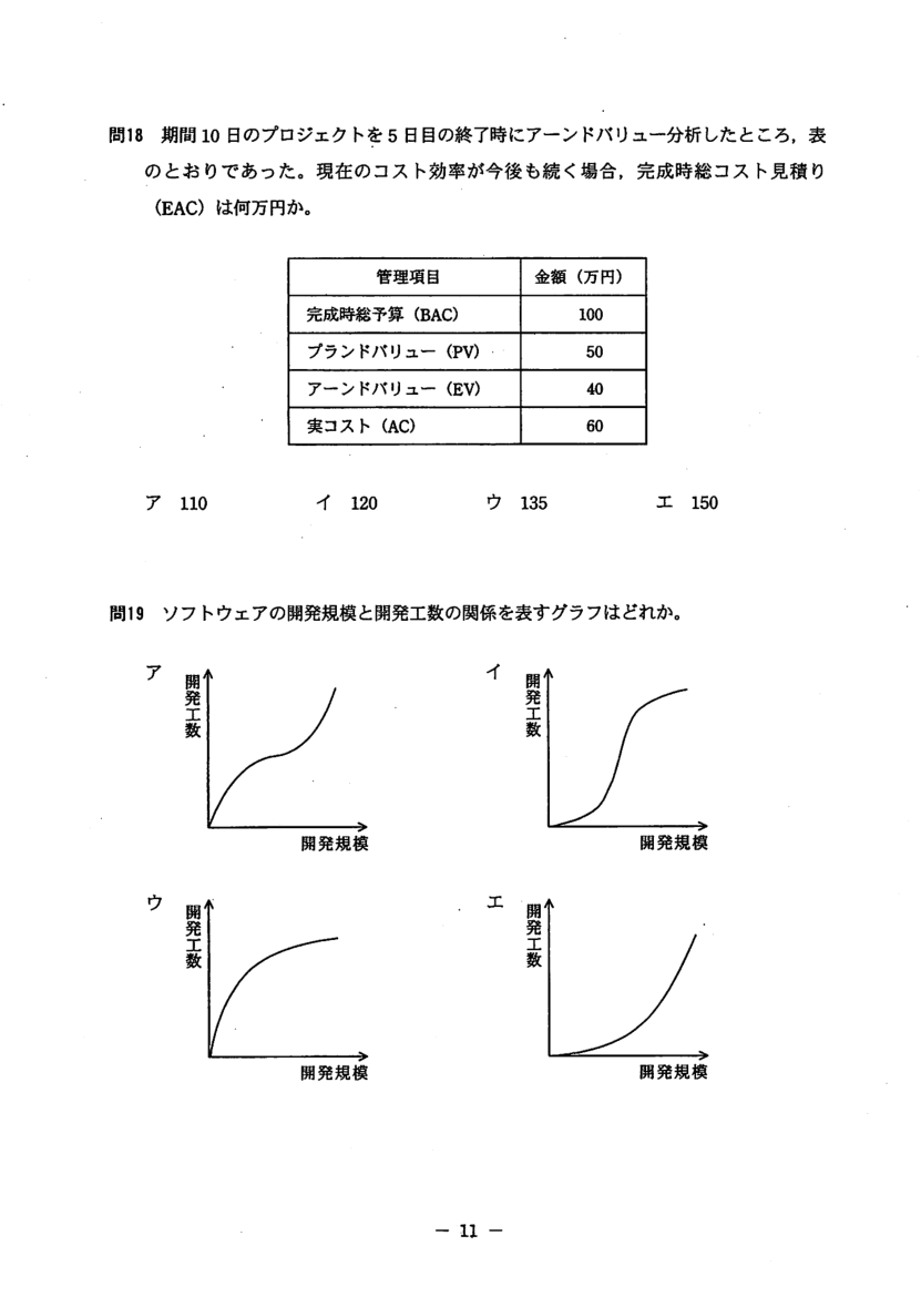 公式問題冊子の問17（図や選択肢を含む）