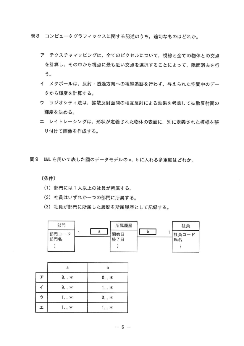 公式問題冊子の問7（図や選択肢を含む）